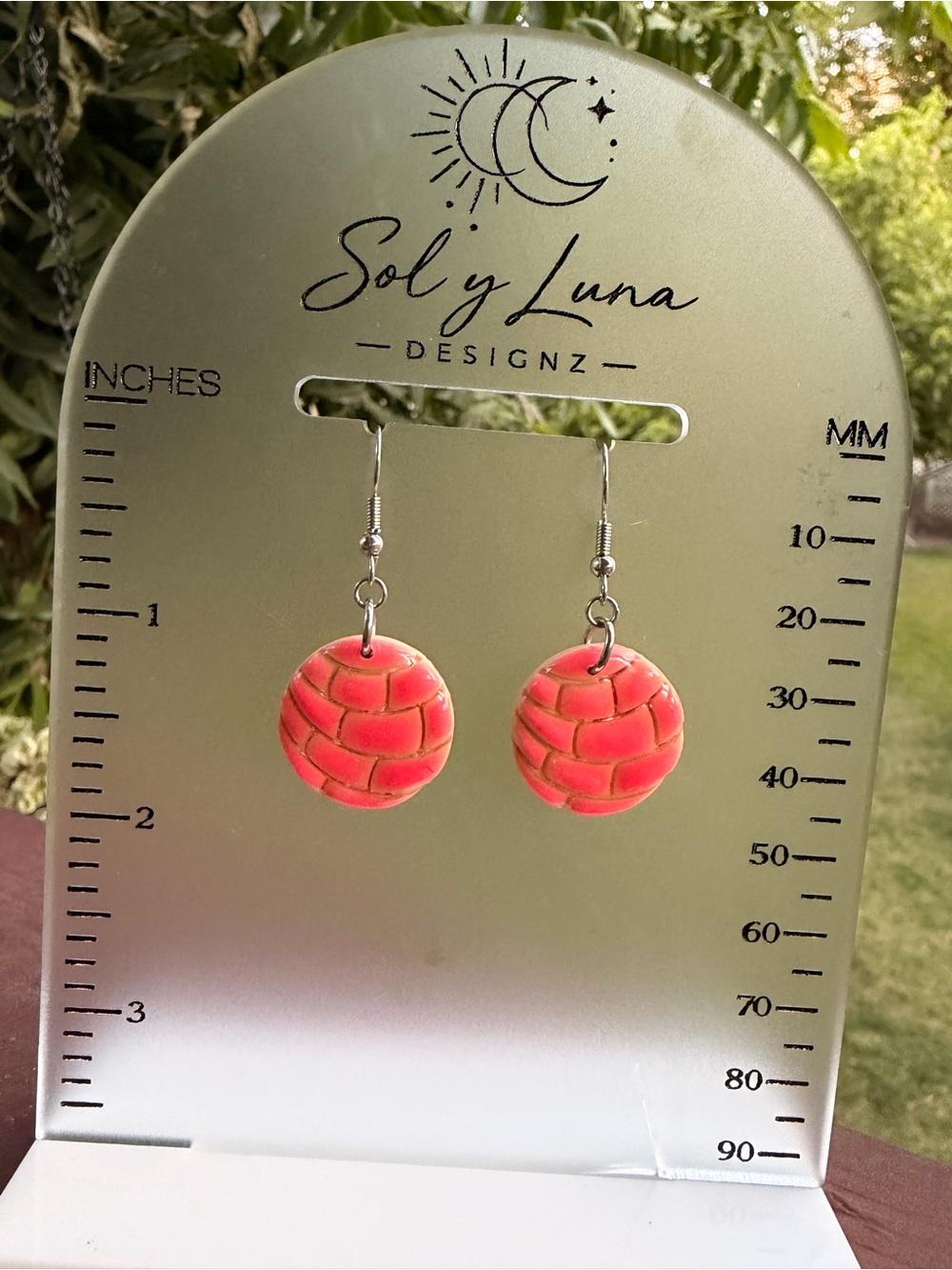 Pink pan dulce Conchas Drop Earrings